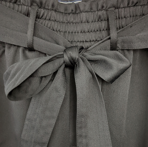 Satin black tie pants - Picture 2 of 5